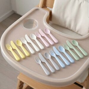 Kids Toddler Utensil Set 18 Piece Fork Knife Spoon Pastel BPA Free KALAS IKEA